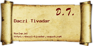 Daczi Tivadar névjegykártya